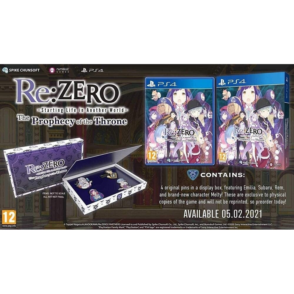 RE ZERO STARTING LIFE IN ANOTHER WORLD THE PROPHECY OF THE THRONE PS4 EURO NEW